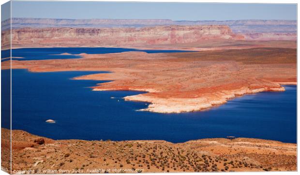 Wahweap Bay Red Rocks Lake Powell Glen Canyon Recreation Area Ar Canvas Print by William Perry
