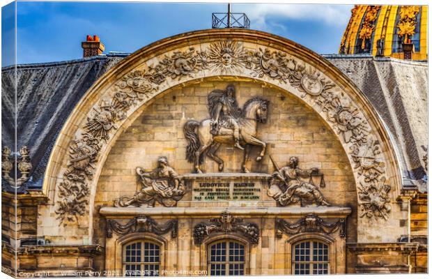 North Portal Gate Les Invalides Paris France Canvas Print by William Perry