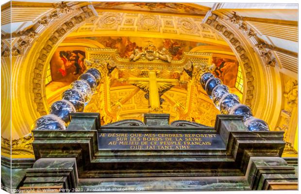 Golden Cross Altar Church Les Invalides Paris France Canvas Print by William Perry