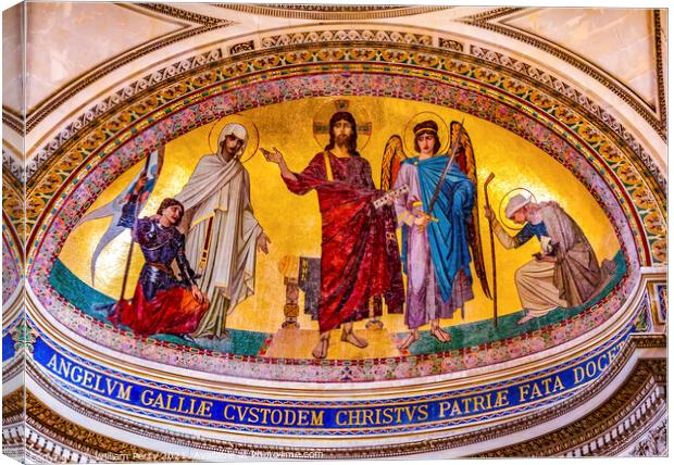 Jesus Mosaic Pantheon Basilica Paris France Canvas Print by William Perry
