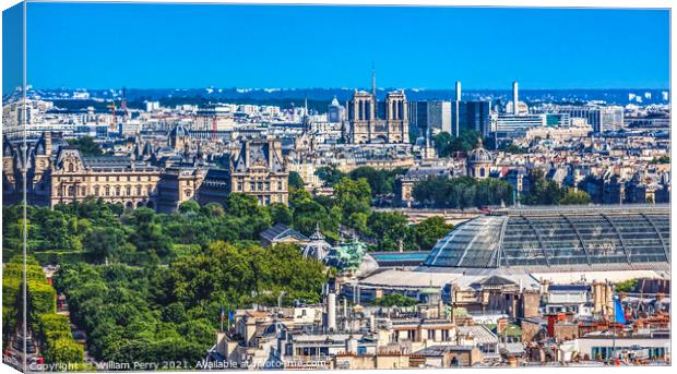 Notre Dame Cityscape Buildings Paris France Canvas Print by William Perry