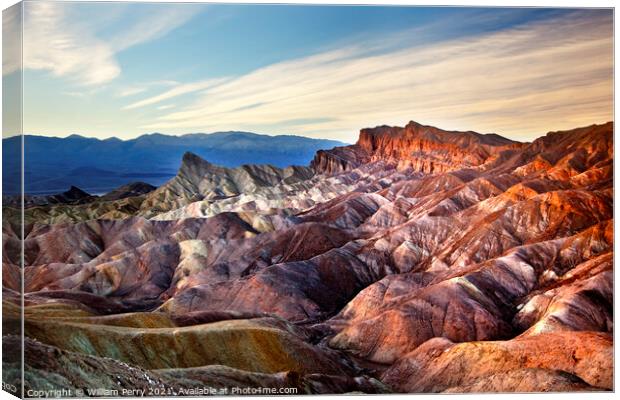 Zabriskie Point Manly Beacon Death Valley National Canvas Print by William Perry