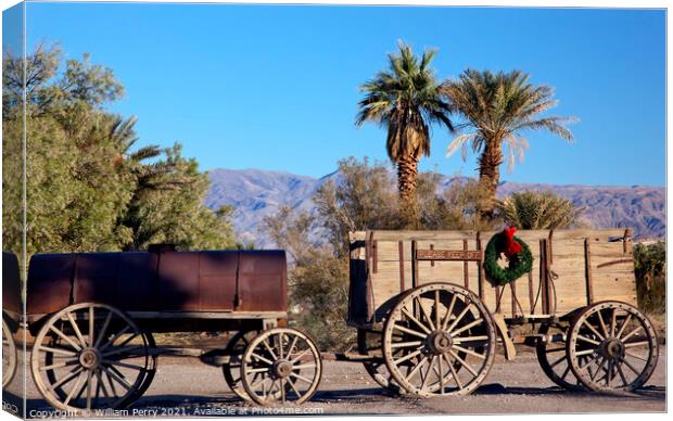 Christmas Borax Wagon Death Valley National Park California Canvas Print by William Perry