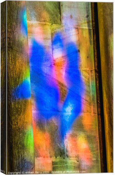 Colorful Reflection Abstract Stained Glass Cathedral Bayeux Norm Canvas Print by William Perry