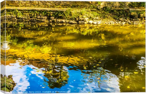 Aure River Reflection Abstract Bayeux Center Normandy France Canvas Print by William Perry