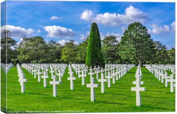 World War 2 Cemetery Normandy France Canvas Print by William Perry
