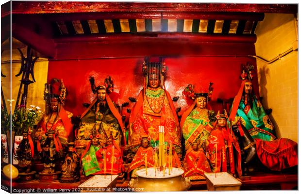 Chinese Gods Man Mo Temple  Hong Kong Canvas Print by William Perry