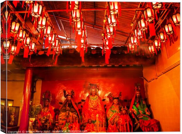 Chinese Gods Lanterns Man Mo Temple  Hong Kong Canvas Print by William Perry