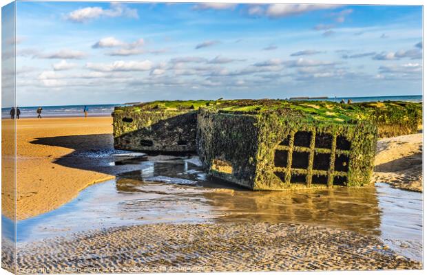 Old Ramp Beach Mulberry Harbor Arromanches Normandy France Canvas Print by William Perry