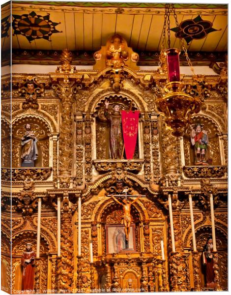 Altar Serra Chapel Mission San Juan Capistrano California Canvas Print by William Perry