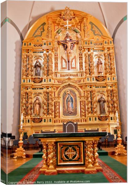 Golden Altar Mission Basilica San Juan Capistrano California Canvas Print by William Perry