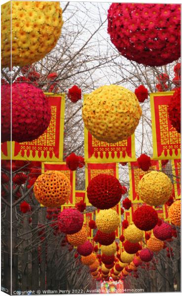 Chinese Lunar New Year Decorations Beijing China Canvas Print by William Perry