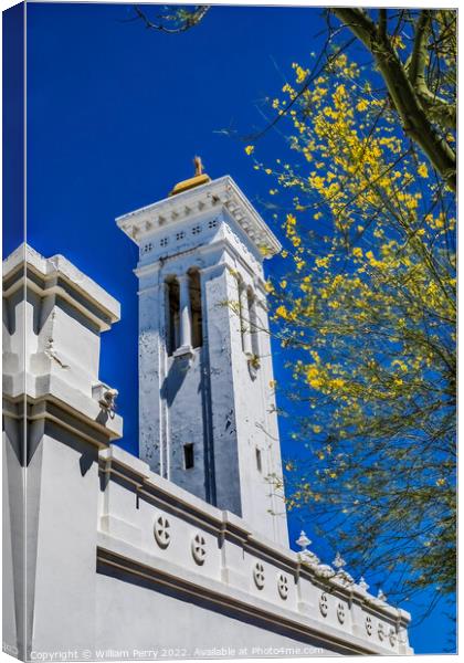 White Santa Cruz Catholic Church Tuscon Arizona Canvas Print by William Perry