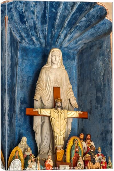 Mary Crucifix Chapel Mission San Xavier Church Tucson Arizona Canvas Print by William Perry