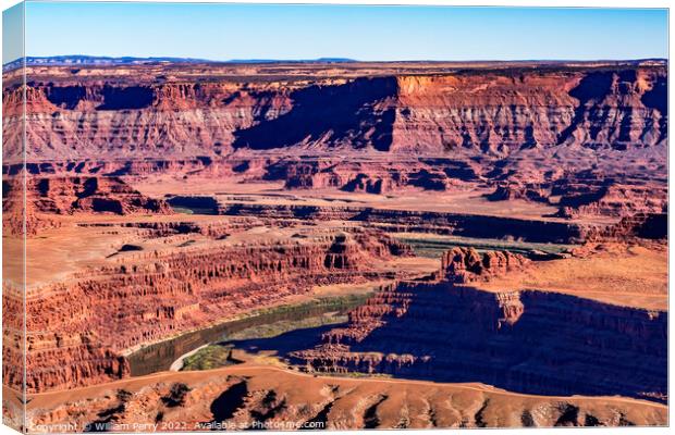 Green River Grand View Point Canyonlands National Park Moab Utah Canvas Print by William Perry
