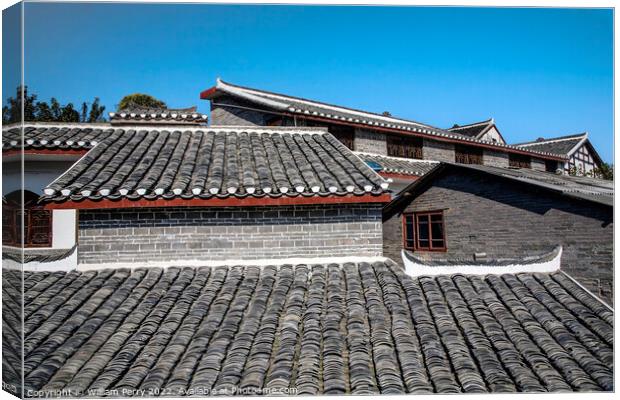 Roofs Ancient Town Guiyang Guizhou China Canvas Print by William Perry