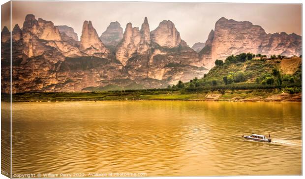 Liujiaxia Reservoir Canyon Lanzhou Gansu China Canvas Print by William Perry