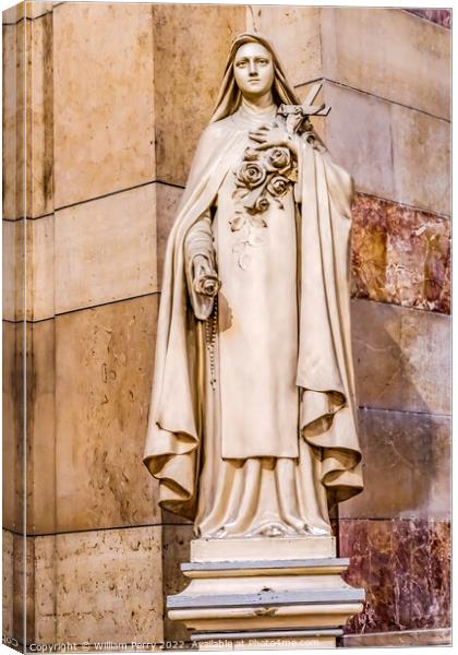 Virgin Mary Statue Cathedral Saint Mary Mejor Basilica Marseille Canvas Print by William Perry