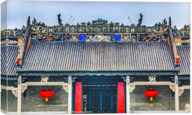 Entrance Chen Taoist Temple Guangzhou Guangdong China Canvas Print by William Perry