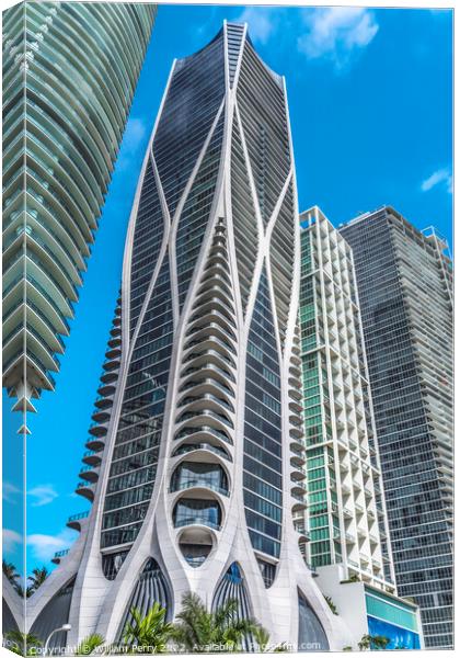 Buildings High Rises  Downtown Miami Florida Canvas Print by William Perry