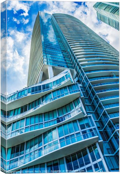 Modern Building High Rise  Downtown Miami Florida Canvas Print by William Perry