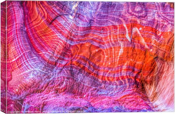 Rose Red Purple Rock Abstract Near Royal Tombs Petra Jordan Canvas Print by William Perry