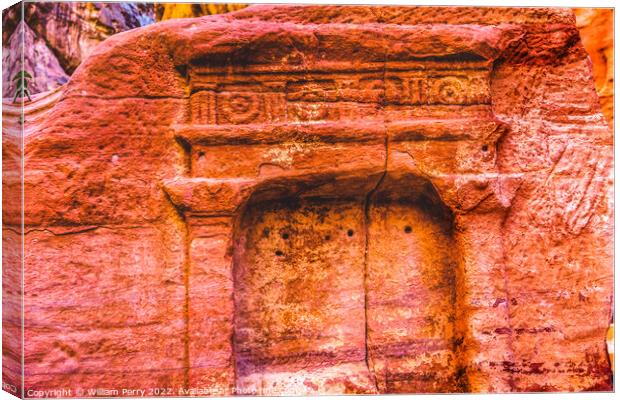 Tomb Outer Siq Canyon Entrance Petra Jordan  Canvas Print by William Perry