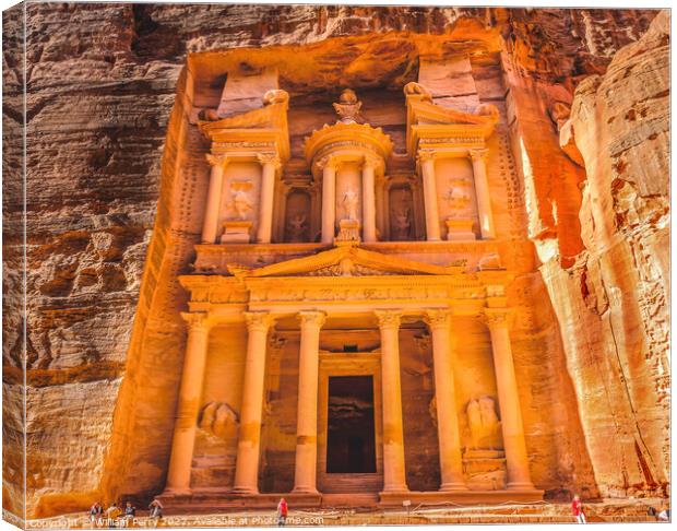 Yellow Golden Treasury Morning Petra Jordan  Canvas Print by William Perry