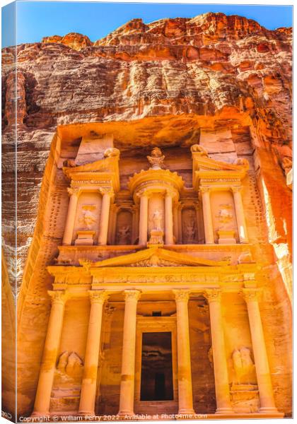 Yellow Golden Treasury Morning Petra Jordan  Canvas Print by William Perry