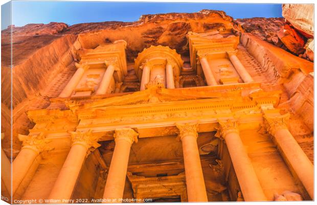 Yellow Golden Treasury Morning Petra Jordan  Canvas Print by William Perry