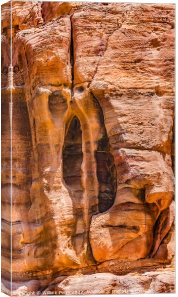 Red Yellow Rock Formation Petra Jordan Canvas Print by William Perry