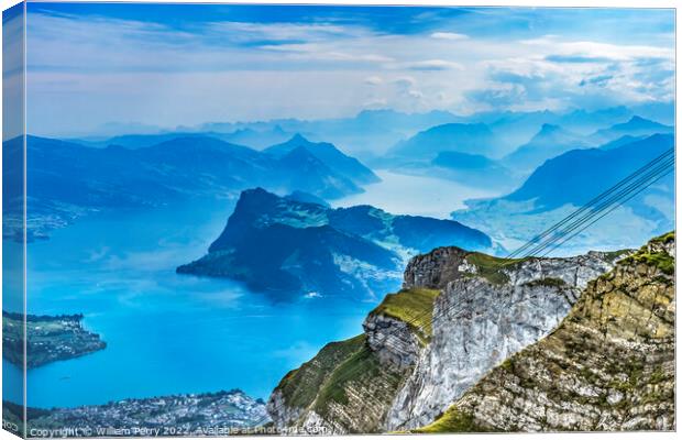 Cliff Mount Pilatus Lake Lucerne Switzerland Canvas Print by William Perry