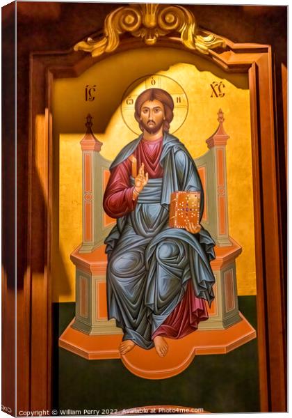 Jesus Christ Painting St Augustine Cathedral Tucson Arizona Canvas Print by William Perry