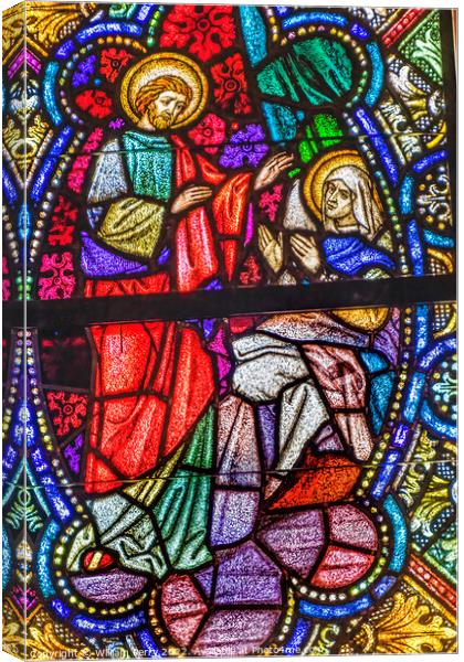 Saint Monica Stained Glass St Augustine Cathedral Tucson Arizona Canvas Print by William Perry