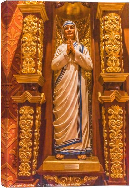 Mother Teresa Statue St. Augustine Cathedral Tucson Arizona Canvas Print by William Perry