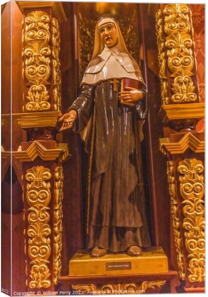 Katharine Hegel Statue St. Augustine Cathedral Tucson Arizona Canvas Print by William Perry
