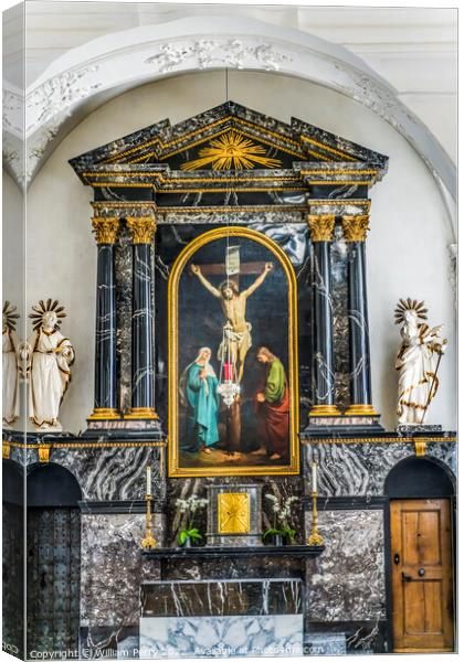 Peter's Chapel Church Basilica Altar Lucerne Switzerland  Canvas Print by William Perry