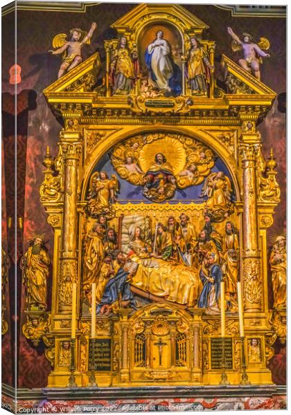 Mary Death Altar St Leodegar Church Lucerne Switzerland  Canvas Print by William Perry