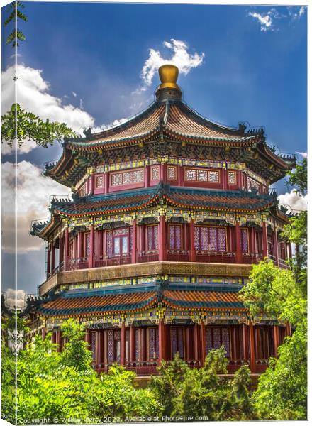 Longevity Hill Tower Summer Palace Beijing China Canvas Print by William Perry
