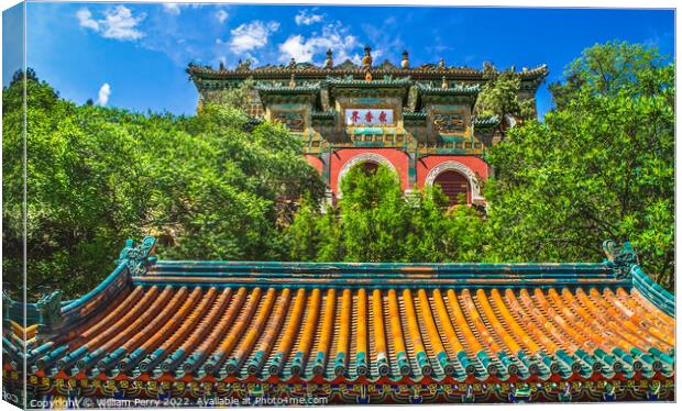 Gate Longevity Hill Summer Palace Beijing China Canvas Print by William Perry