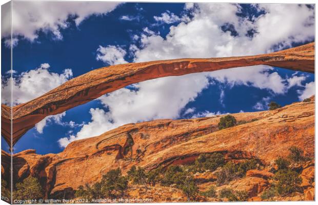 Landscape Arch Devils Garden Arches National Park Moab Utah  Canvas Print by William Perry