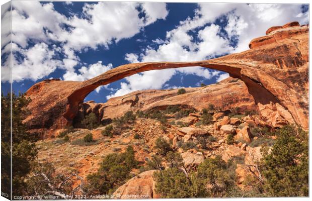 Landscape Arch Devils Garden Arches National Park Moab Utah  Canvas Print by William Perry