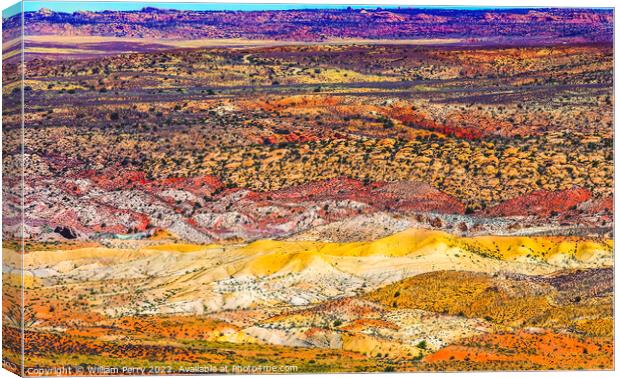 Painted Desert Fiery Furnace Arches National Park Moab Utah  Canvas Print by William Perry