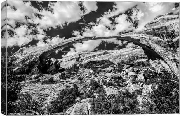 Landscape Arch Devils Garden Arches National Park Moab Utah  Canvas Print by William Perry