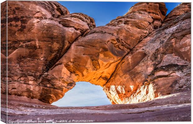 Twisted Doughnut Arch Rock Canyon Arches National  Canvas Print by William Perry