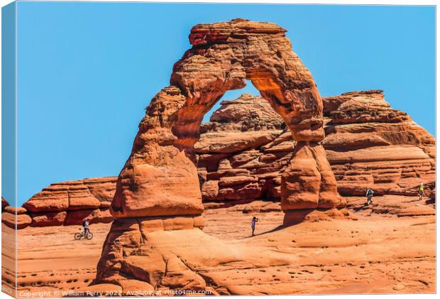 Delicate Arch Bicycle Rock Canyon Arches National Park Moab Utah Canvas Print by William Perry