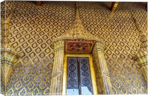 Door Emerald Buddha Temple Grand Palace Bangkok Thailand Canvas Print by William Perry