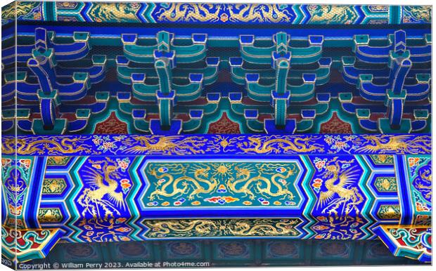Dragon Phoenix Details Temple of Heaven Beijing China Canvas Print by William Perry