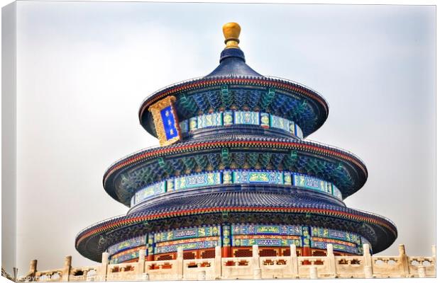 Prayer Hall Temple of Heaven Wide Beijing China Canvas Print by William Perry