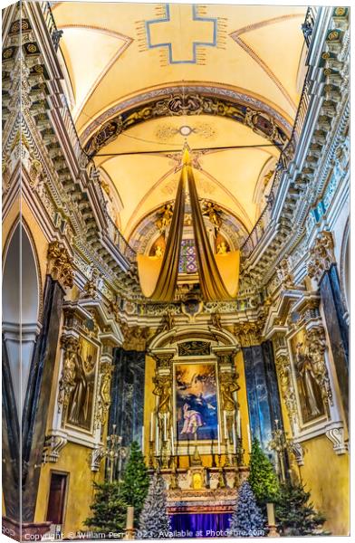 Basilica Altar Dome Cathedral Nice France Canvas Print by William Perry